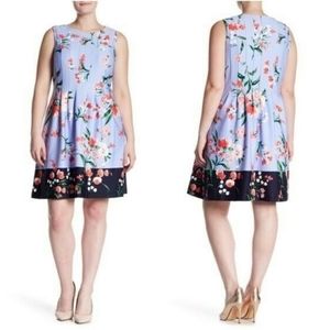 NWT, Vince Camuto Floral Pleated Release Dress